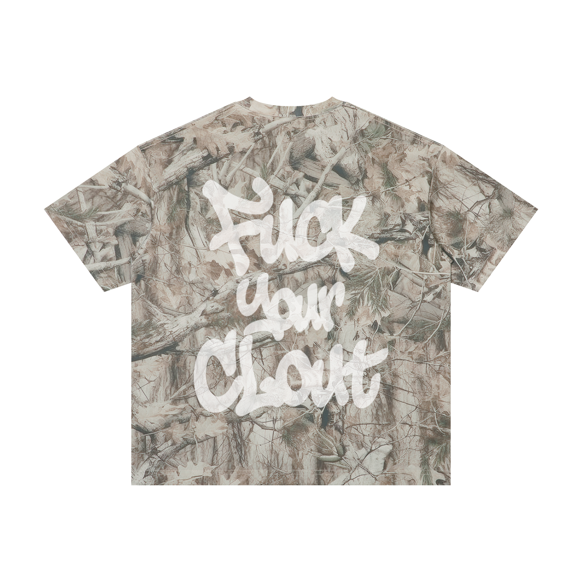 Fuck Your Clout Camo Oversized T-Shirt