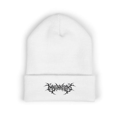 Black Metal Beanie White