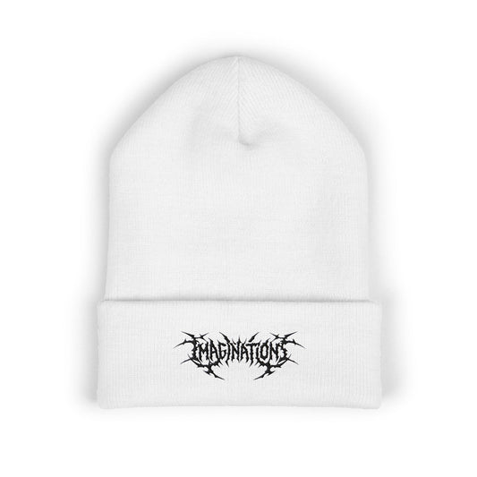 Black Metal Beanie White