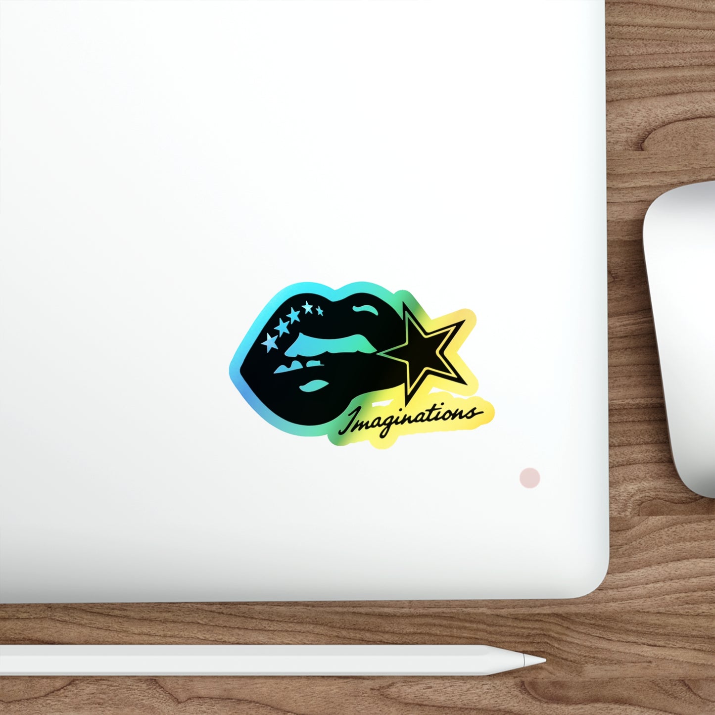 Lips Holographic Die-Cut Sticker