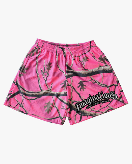 PINK CAMO MESH SHORT