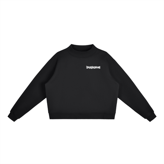 Simple Mock-Neck Crew Sweatshirt