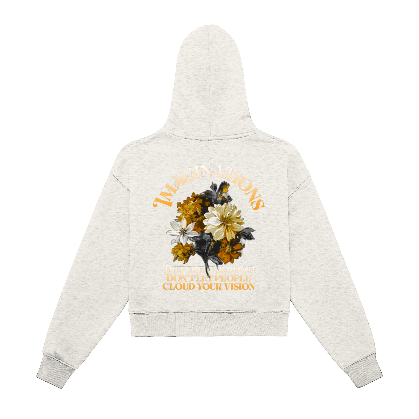 Flower Zip-Up Cropped Hoodie