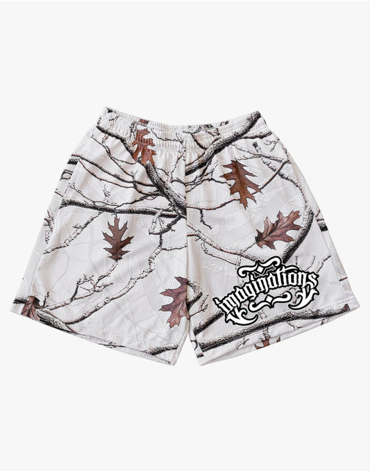 WHITE CAMO MESH SHORT