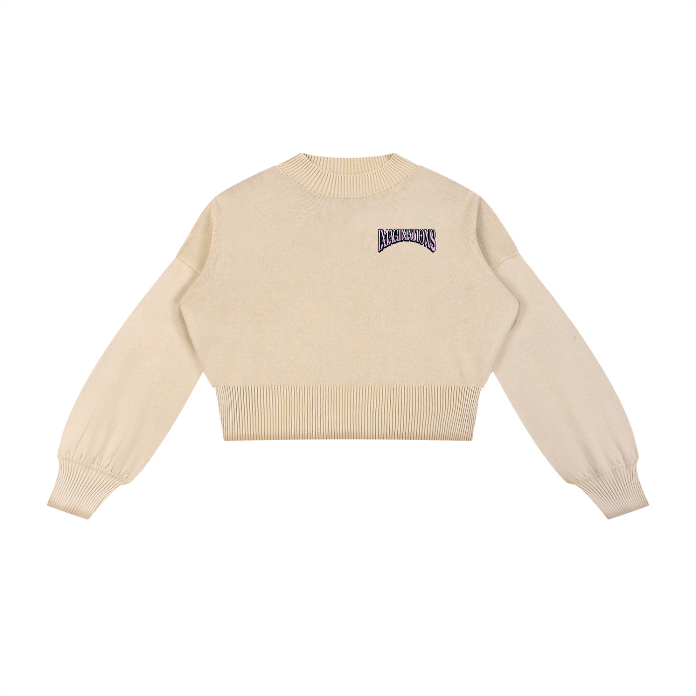 Balloon Sleeve Cropped Sweater