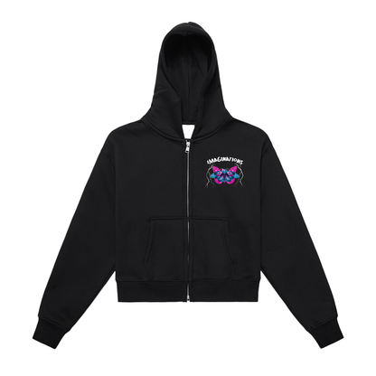 Evolve Fleeced Zip-Up Cropped Hoodie