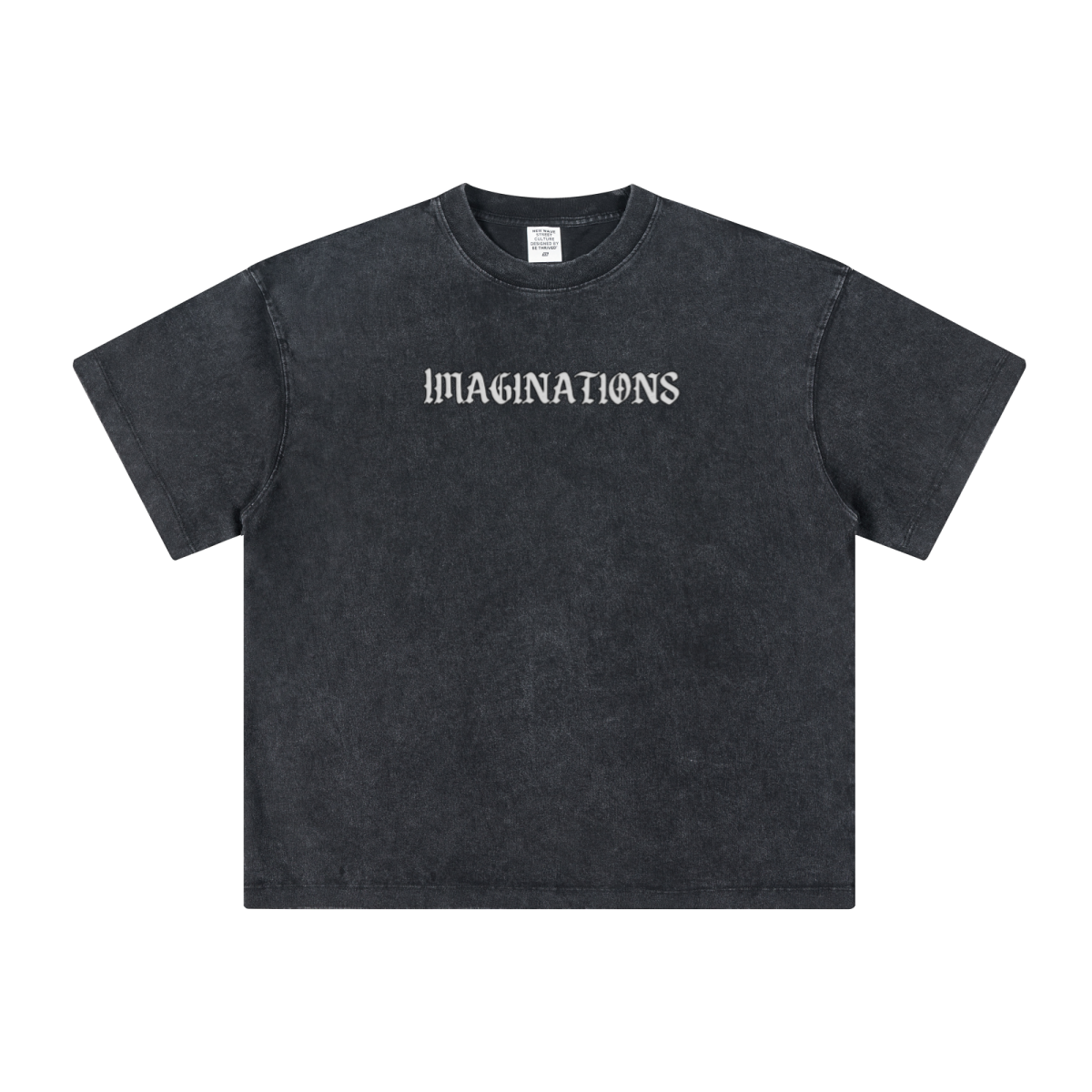 260GSM Unisex Heavyweight Re-Washed Distressed Crew Neck T-shirt Snowflake