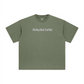 260GSM Unisex Heavyweight Re-Washed Distressed Crew Neck T-shirt Greyish Green