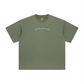 260GSM Unisex Heavyweight Re-Washed Distressed Crew Neck T-shirt Greyish Green