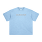 260GSM Unisex Heavyweight Re-Washed Distressed Crew Neck T-shirt Sky Blue