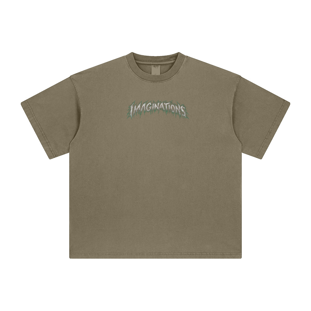 260GSM Unisex Heavyweight Re-Washed Distressed Crew Neck T-shirt Camel
