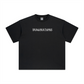 260GSM Unisex Heavyweight Re-Washed Distressed Crew Neck T-shirt Black