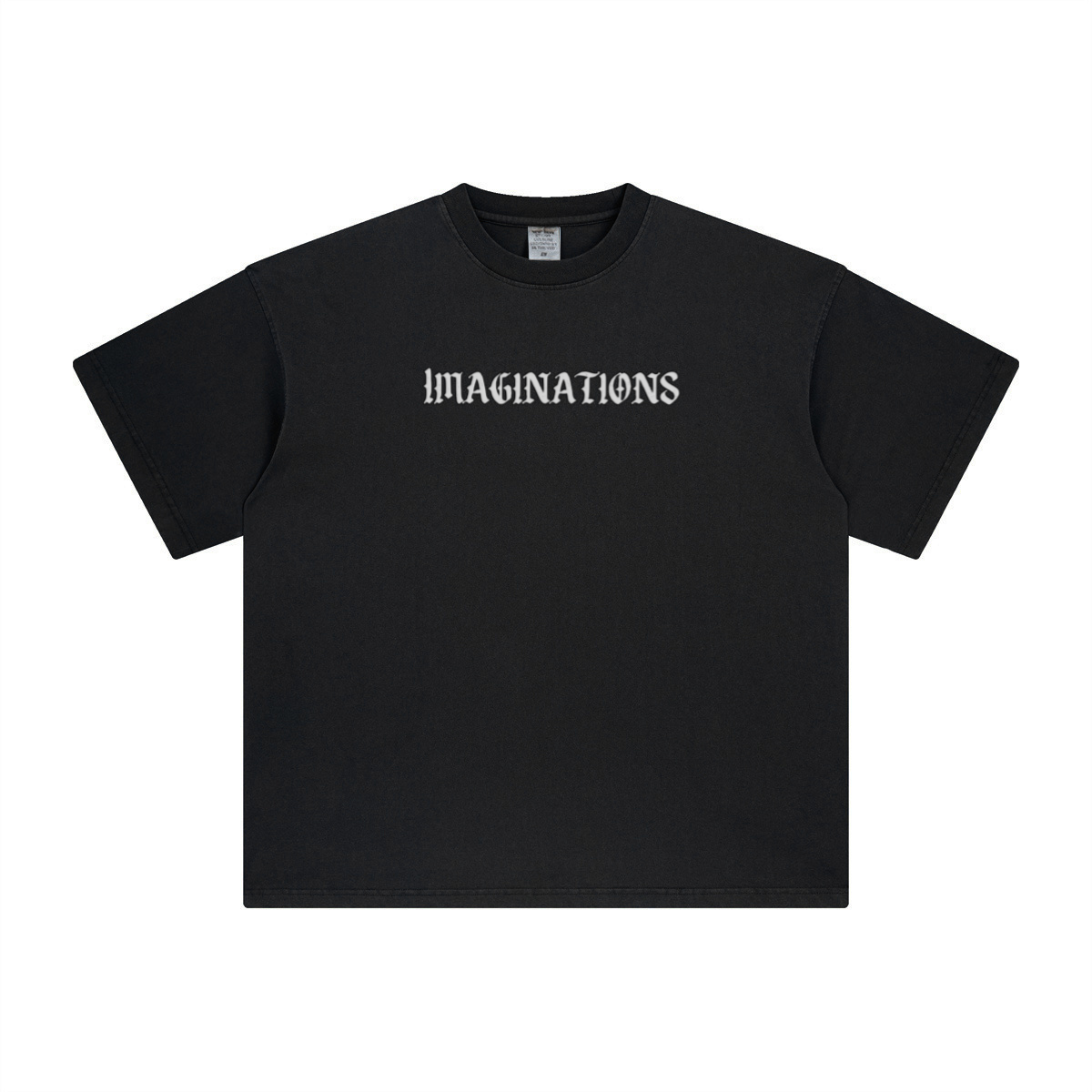 260GSM Unisex Heavyweight Re-Washed Distressed Crew Neck T-shirt Black