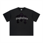 260GSM Unisex Heavyweight Re-Washed Distressed Crew Neck T-shirt Black