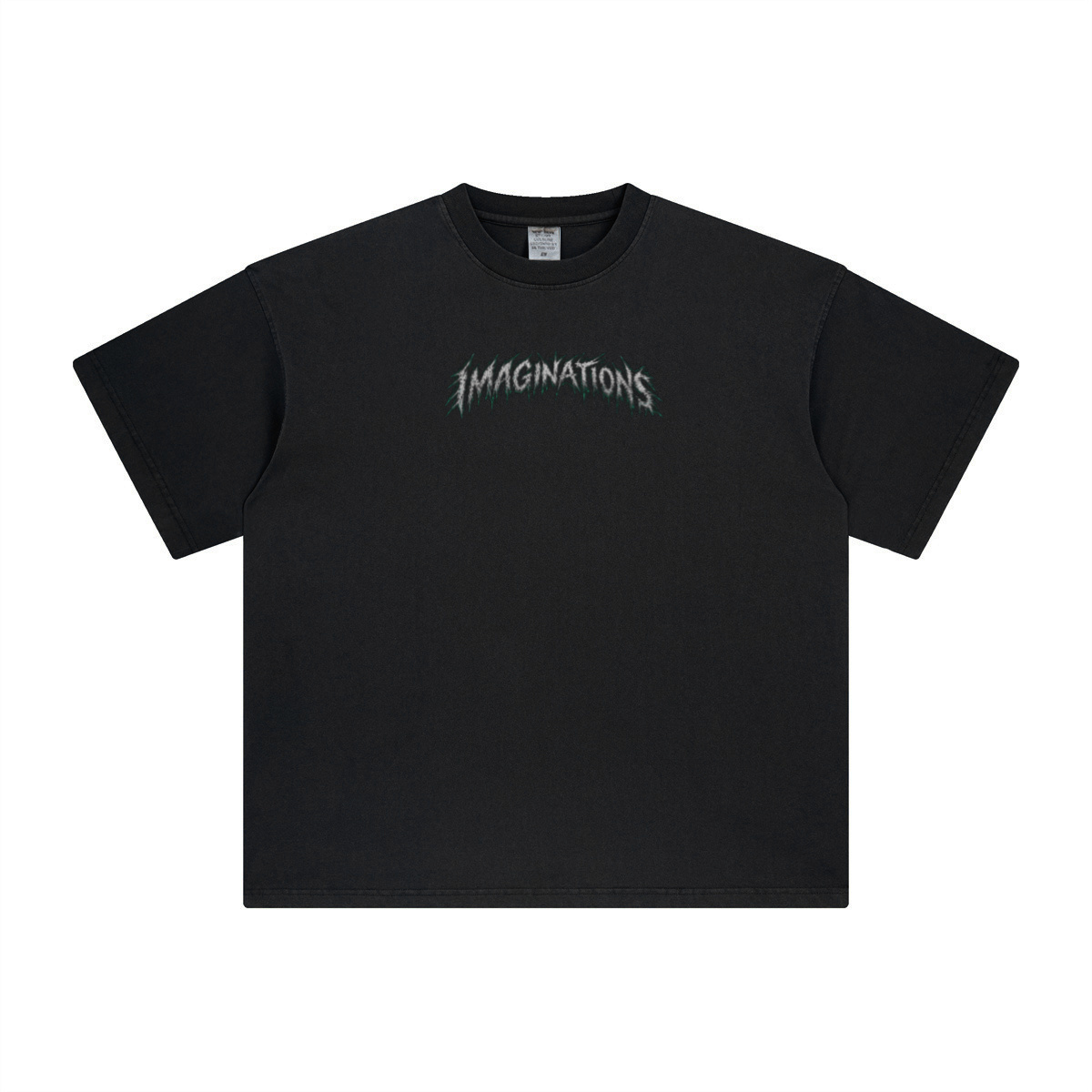 260GSM Unisex Heavyweight Re-Washed Distressed Crew Neck T-shirt Black