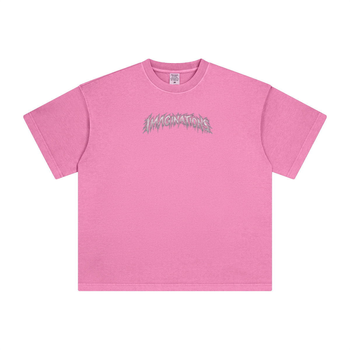 260GSM Unisex Heavyweight Re-Washed Distressed Crew Neck T-shirt Pink