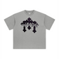 260GSM Unisex Heavyweight Re-Washed Distressed Crew Neck T-shirt Medium Grey