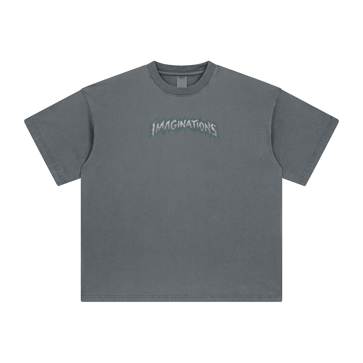 260GSM Unisex Heavyweight Re-Washed Distressed Crew Neck T-shirt Slate blue