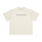 260GSM Unisex Heavyweight Re-Washed Distressed Crew Neck T-shirt Apricot Grey