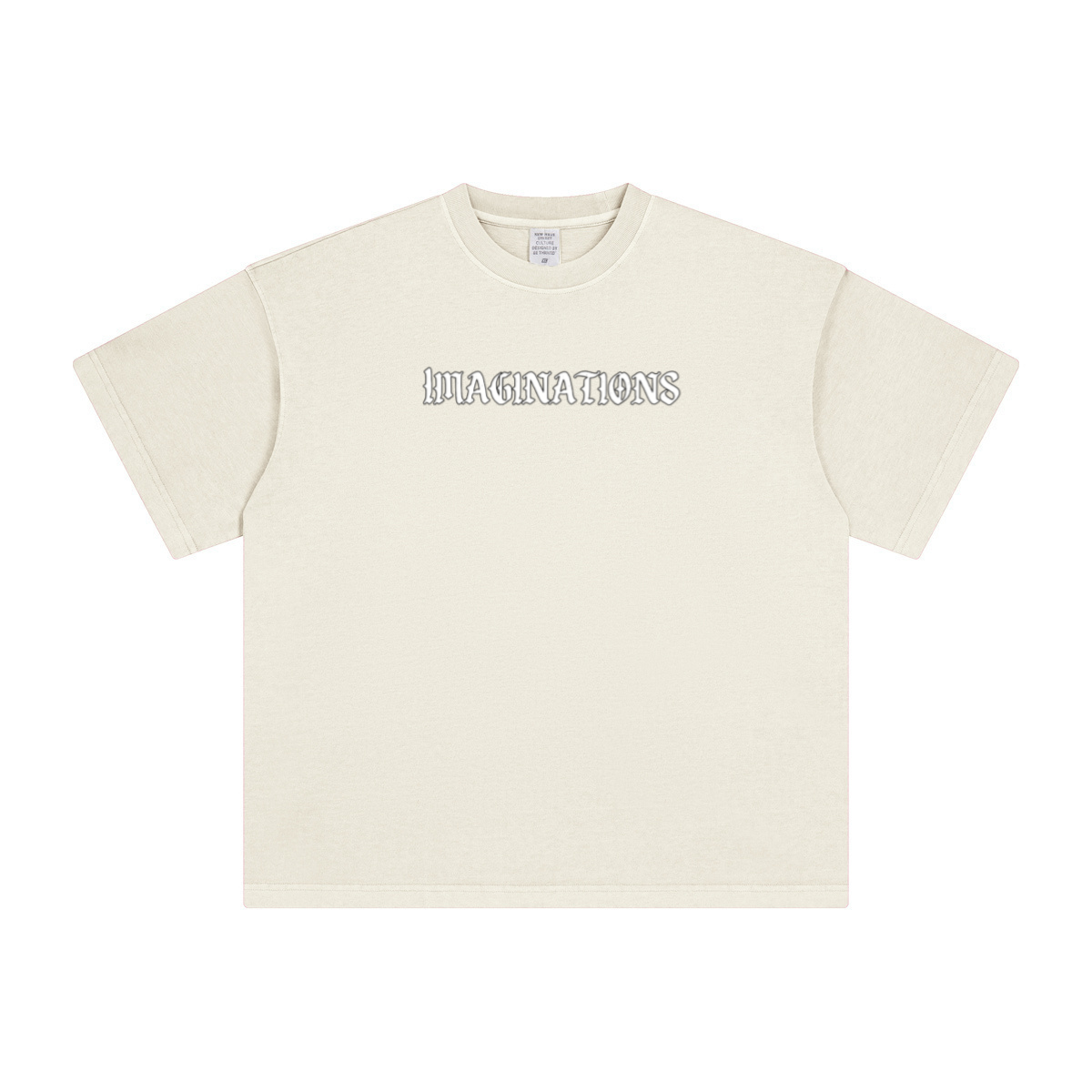 260GSM Unisex Heavyweight Re-Washed Distressed Crew Neck T-shirt Apricot Grey