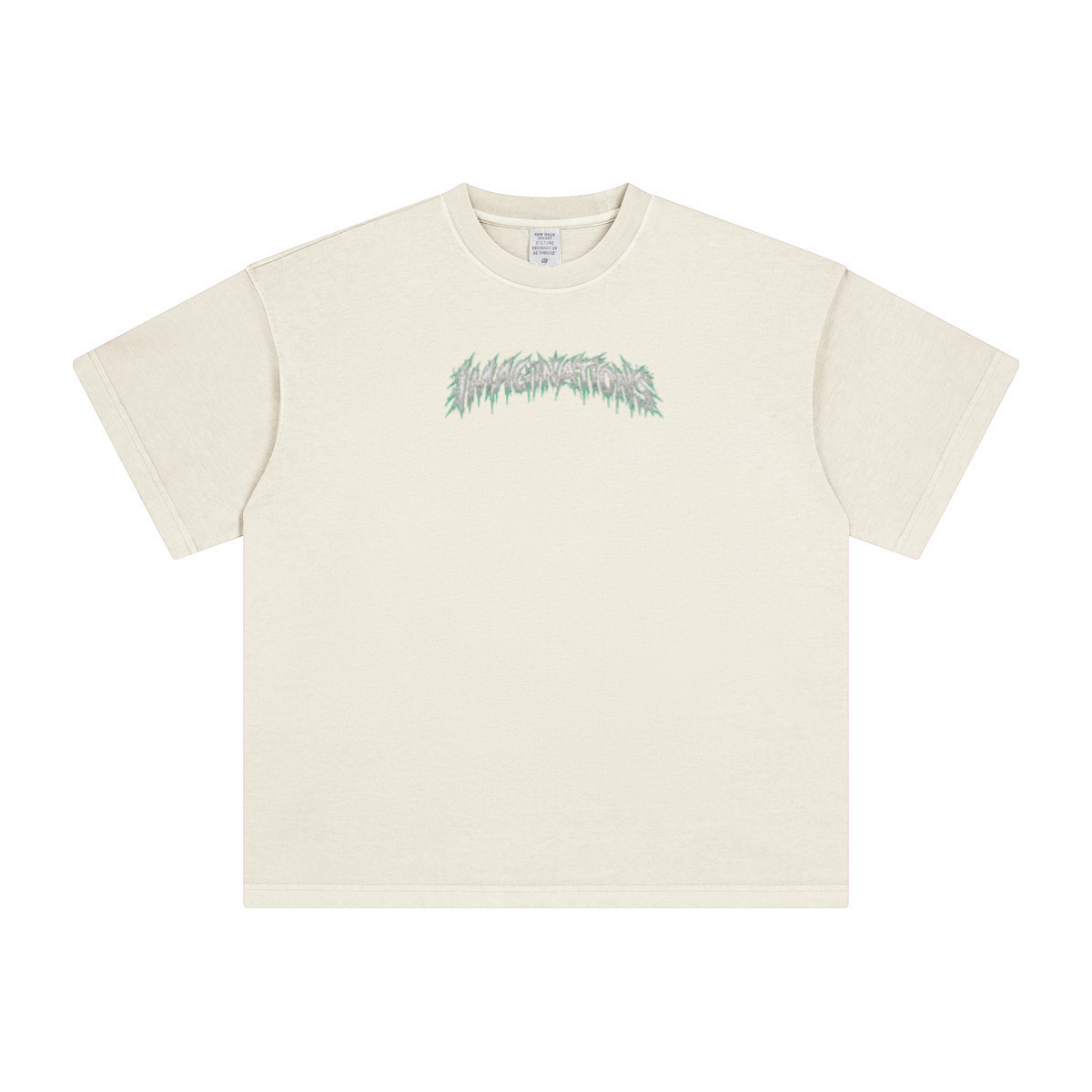 260GSM Unisex Heavyweight Re-Washed Distressed Crew Neck T-shirt Apricot Grey