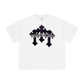 260GSM Unisex Heavyweight Re-Washed Distressed Crew Neck T-shirt White