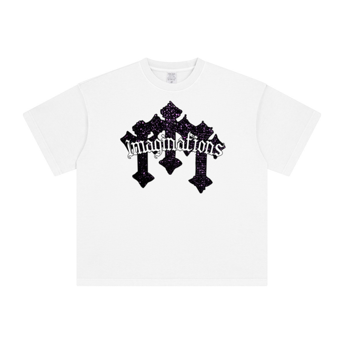 260GSM Unisex Heavyweight Re-Washed Distressed Crew Neck T-shirt White