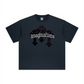 260GSM Unisex Heavyweight Re-Washed Distressed Crew Neck T-shirt Royal Blue