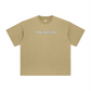 260GSM Unisex Heavyweight Re-Washed Distressed Crew Neck T-shirt Khaki