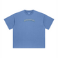 260GSM Unisex Heavyweight Re-Washed Distressed Crew Neck T-shirt Denim Blue
