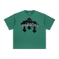 260GSM Unisex Heavyweight Re-Washed Distressed Crew Neck T-shirt Green