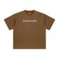 260GSM Unisex Heavyweight Re-Washed Distressed Crew Neck T-shirt Coffee Brown