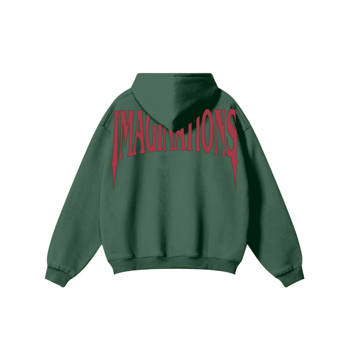 345GSM Men's Solid Color Pullover Hoodie Green
