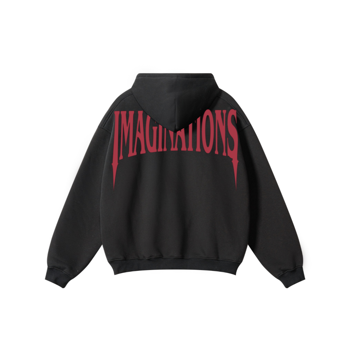 345GSM Men's Solid Color Pullover Hoodie Black