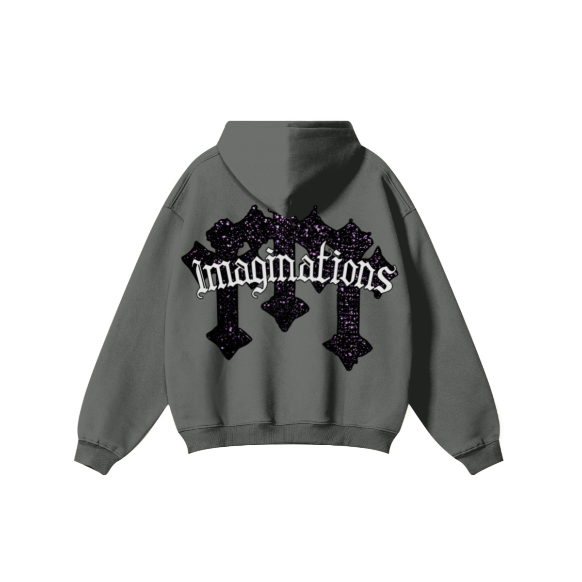 345GSM Men's Solid Color Pullover Hoodie Dark Gray