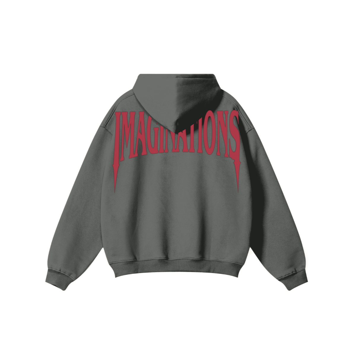 345GSM Men's Solid Color Pullover Hoodie Dark Gray
