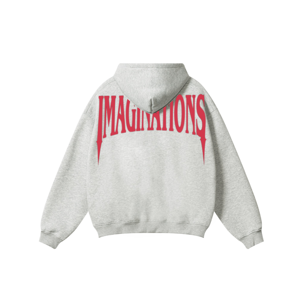 345GSM Men's Solid Color Pullover Hoodie Floral Beige