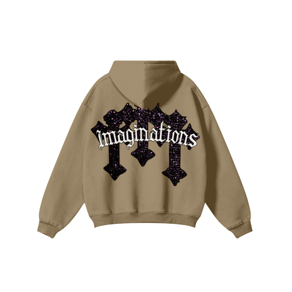 345GSM Men's Solid Color Pullover Hoodie Caramel
