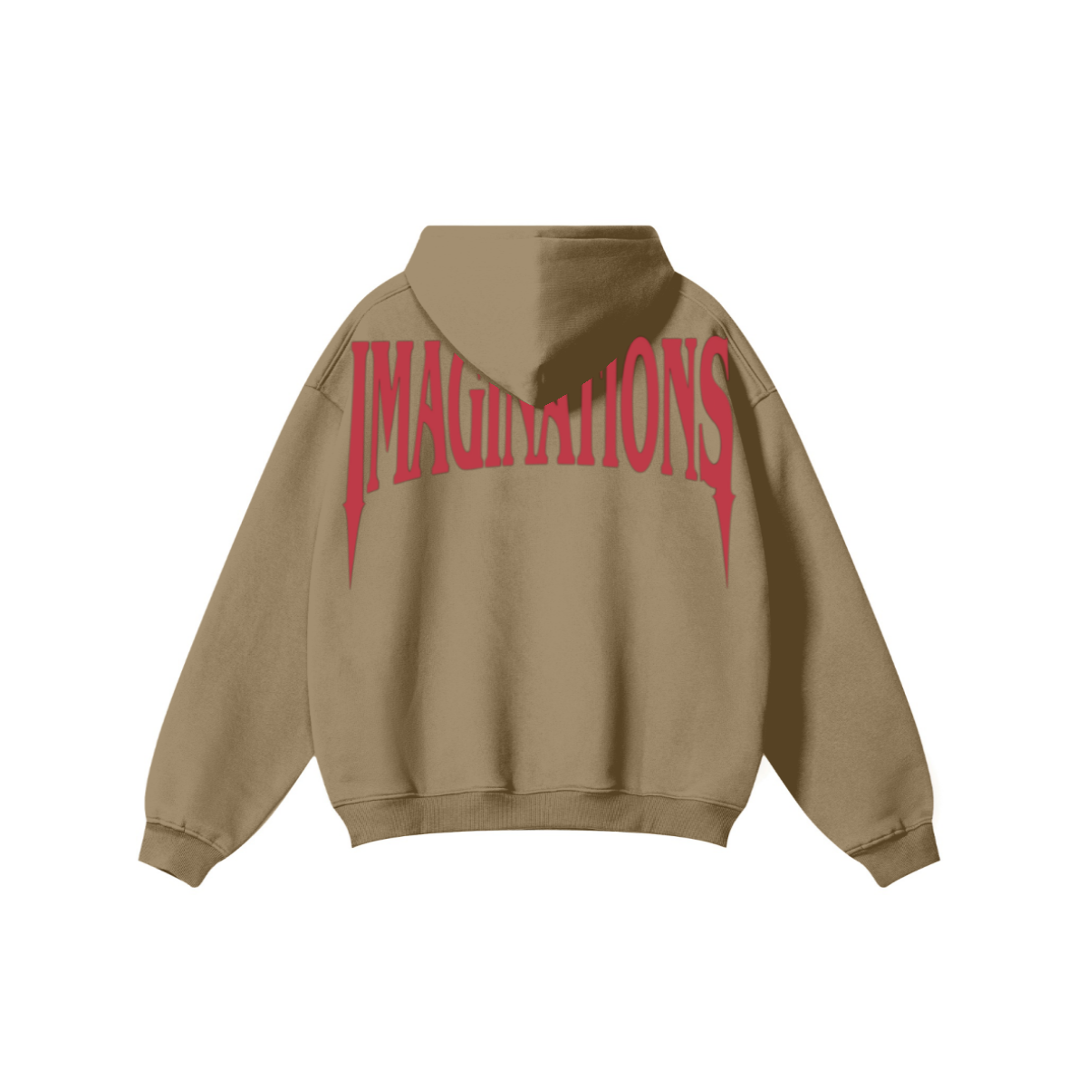 345GSM Men's Solid Color Pullover Hoodie Caramel