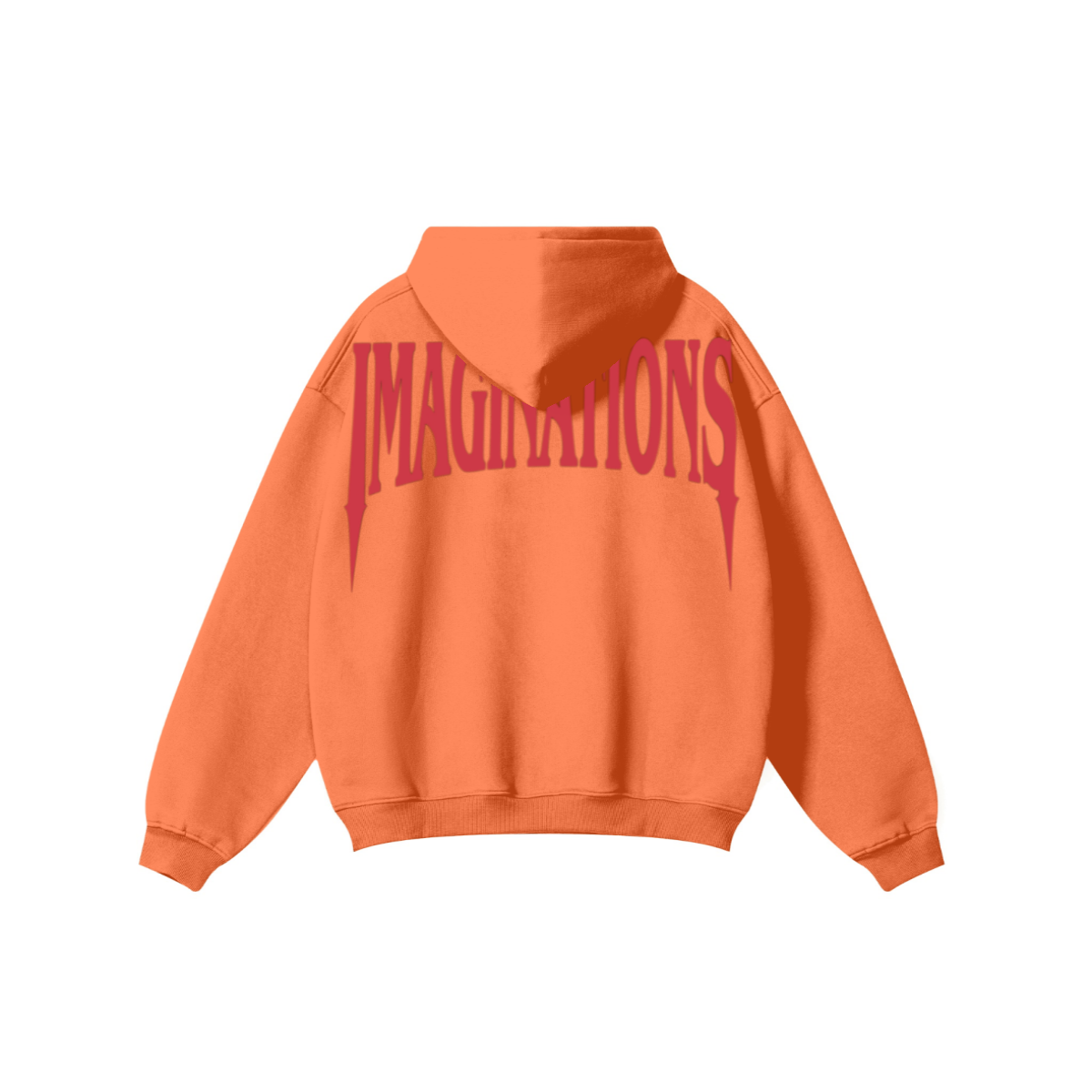 345GSM Men's Solid Color Pullover Hoodie Orange