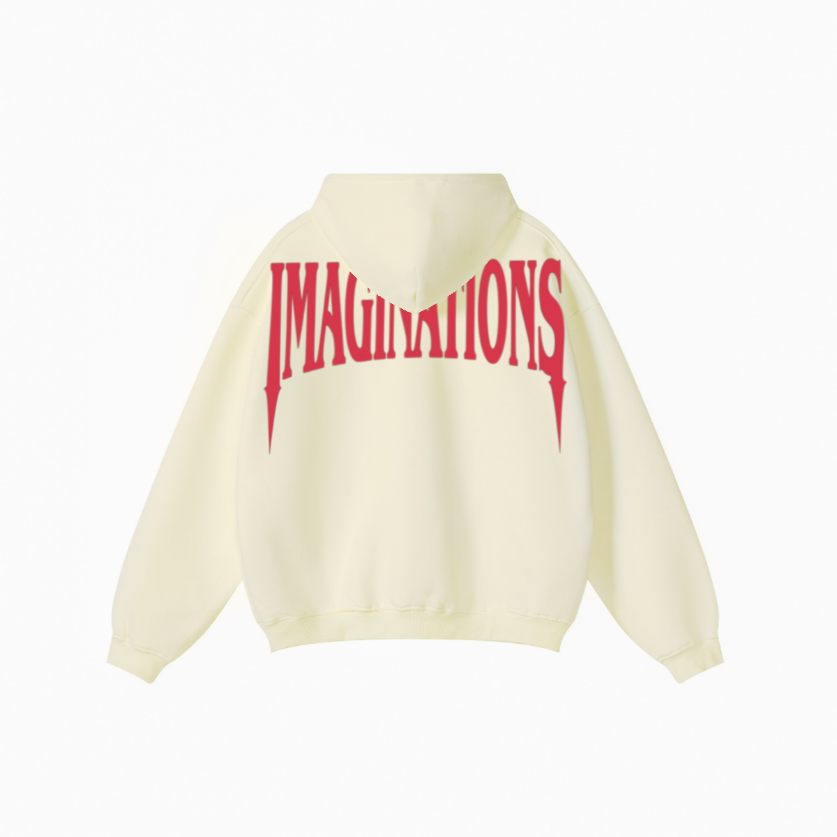 345GSM Men's Solid Color Pullover Hoodie Creamy Beige