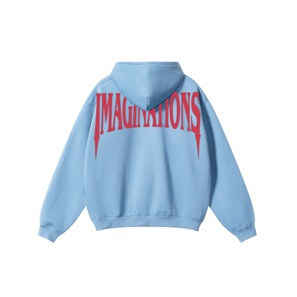 345GSM Men's Solid Color Pullover Hoodie Medium Blue
