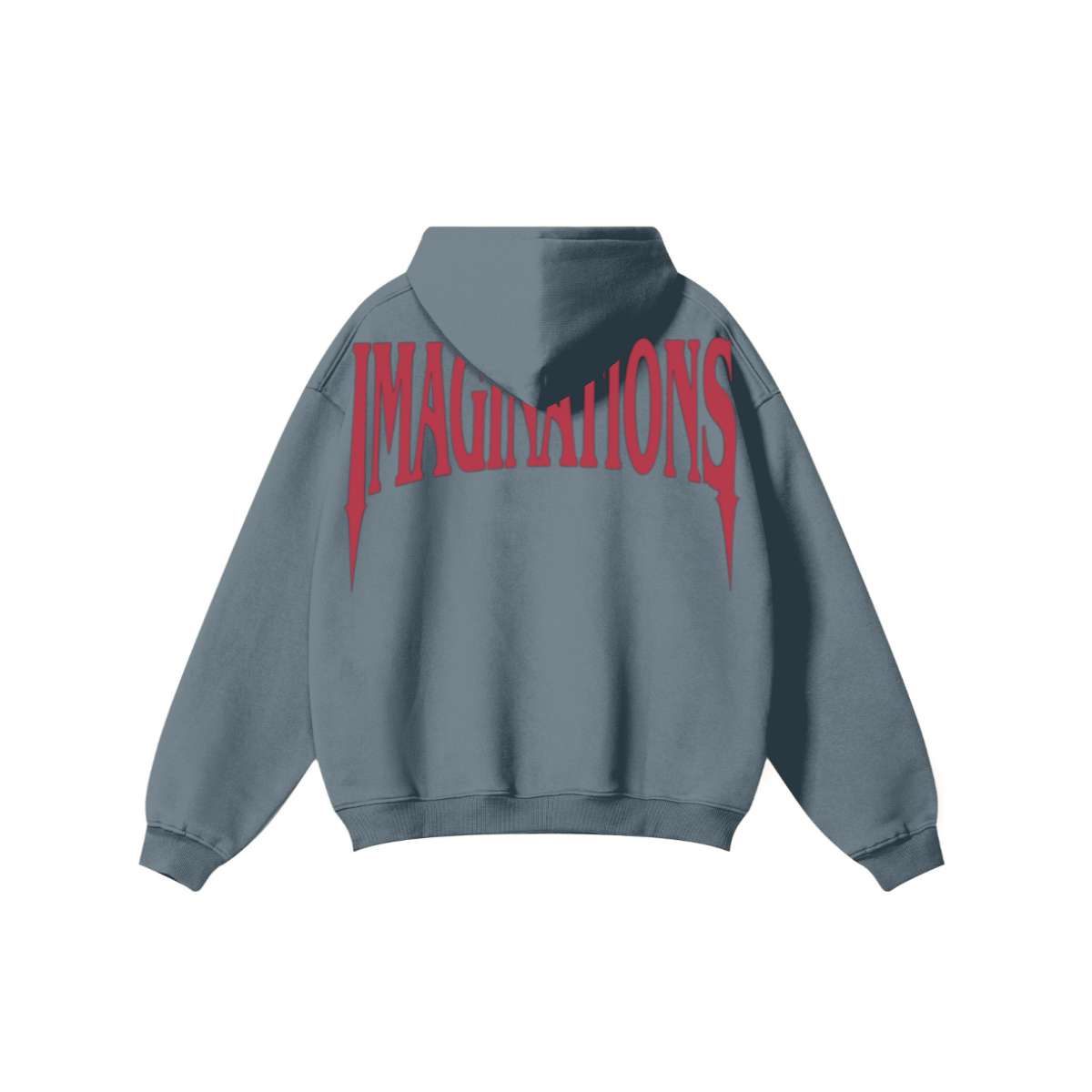 345GSM Men's Solid Color Pullover Hoodie Misty Blue