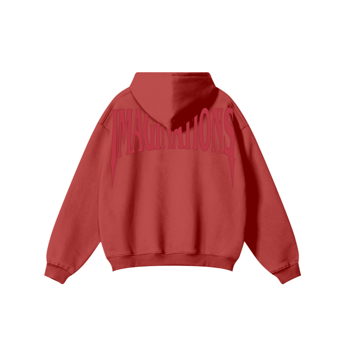 345GSM Men's Solid Color Pullover Hoodie Red