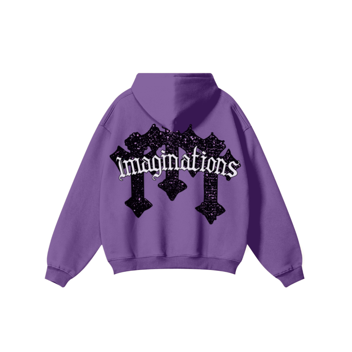 345GSM Men's Solid Color Pullover Hoodie Purple