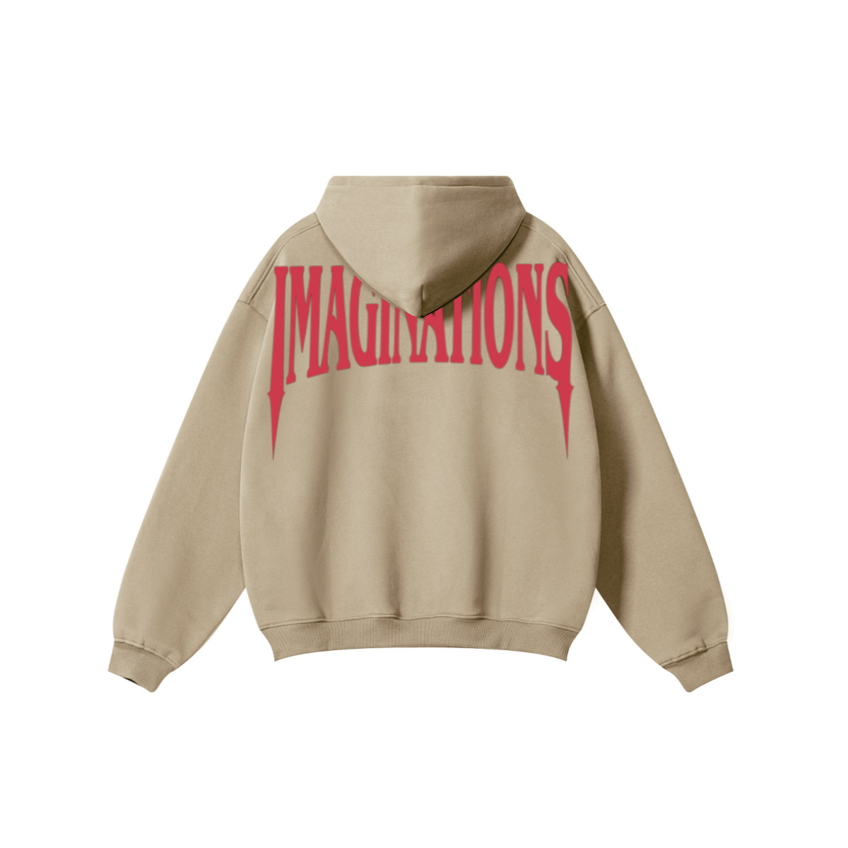 345GSM Men's Solid Color Pullover Hoodie Sandy Beige