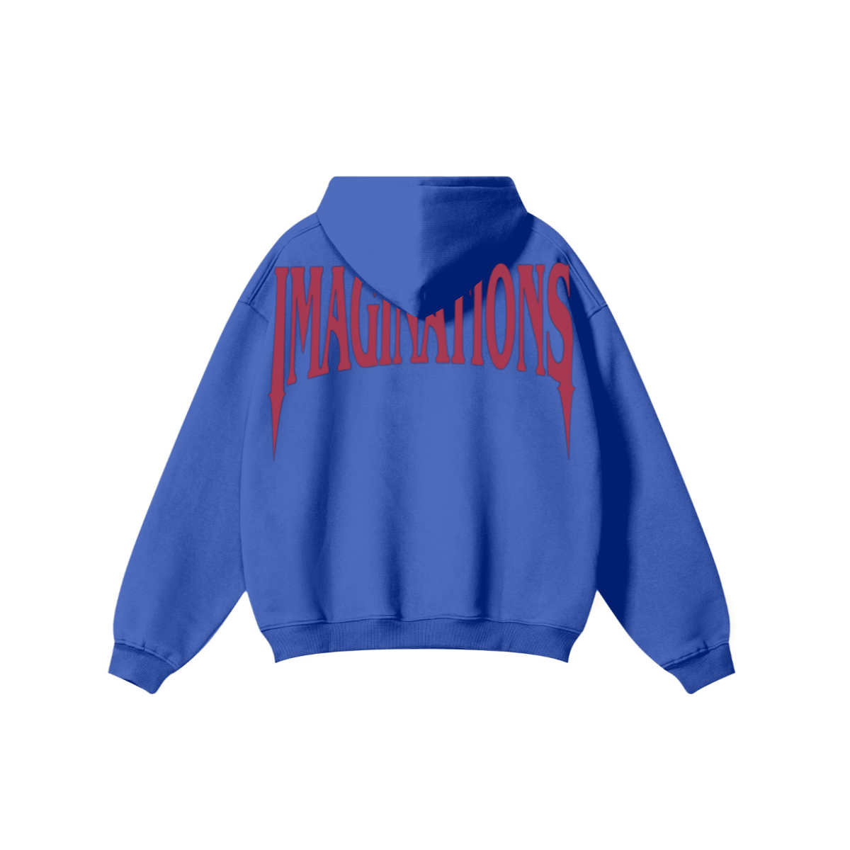 345GSM Men's Solid Color Pullover Hoodie Cyan Blue