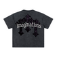 260GSM Unisex Heavyweight Re-Washed Distressed Crew Neck T-shirt Snowflake