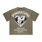 260GSM Unisex Heavyweight Re-Washed Distressed Crew Neck T-shirt Camel