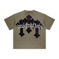 260GSM Unisex Heavyweight Re-Washed Distressed Crew Neck T-shirt Camel
